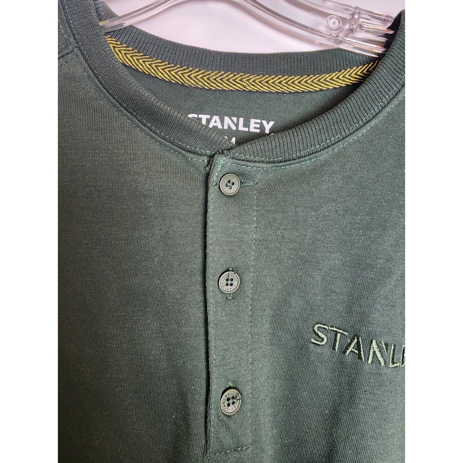 Stanley Workwear Mens Henley Long Sleeve Shirt Deep Forest Green St204ro New — image 3 of 8
